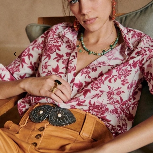 ✨ Sezane Pierro Magenta Botanical floral - Picture 2 of 7